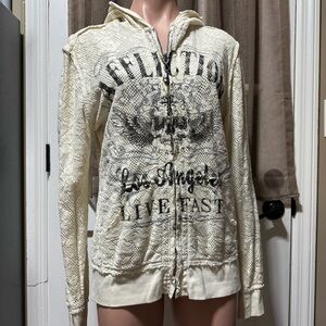 Affliction reversible hoodie